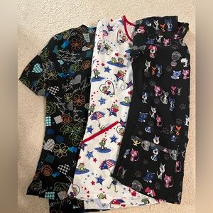 Set of 3 scrub tops XS